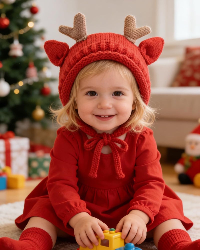 MINGSEECESS Kids Knitted Beanie Hat Cute Frog Cartoon Winter Warmer Cap with Big Eyes for Baby Boys Girls - Image 4